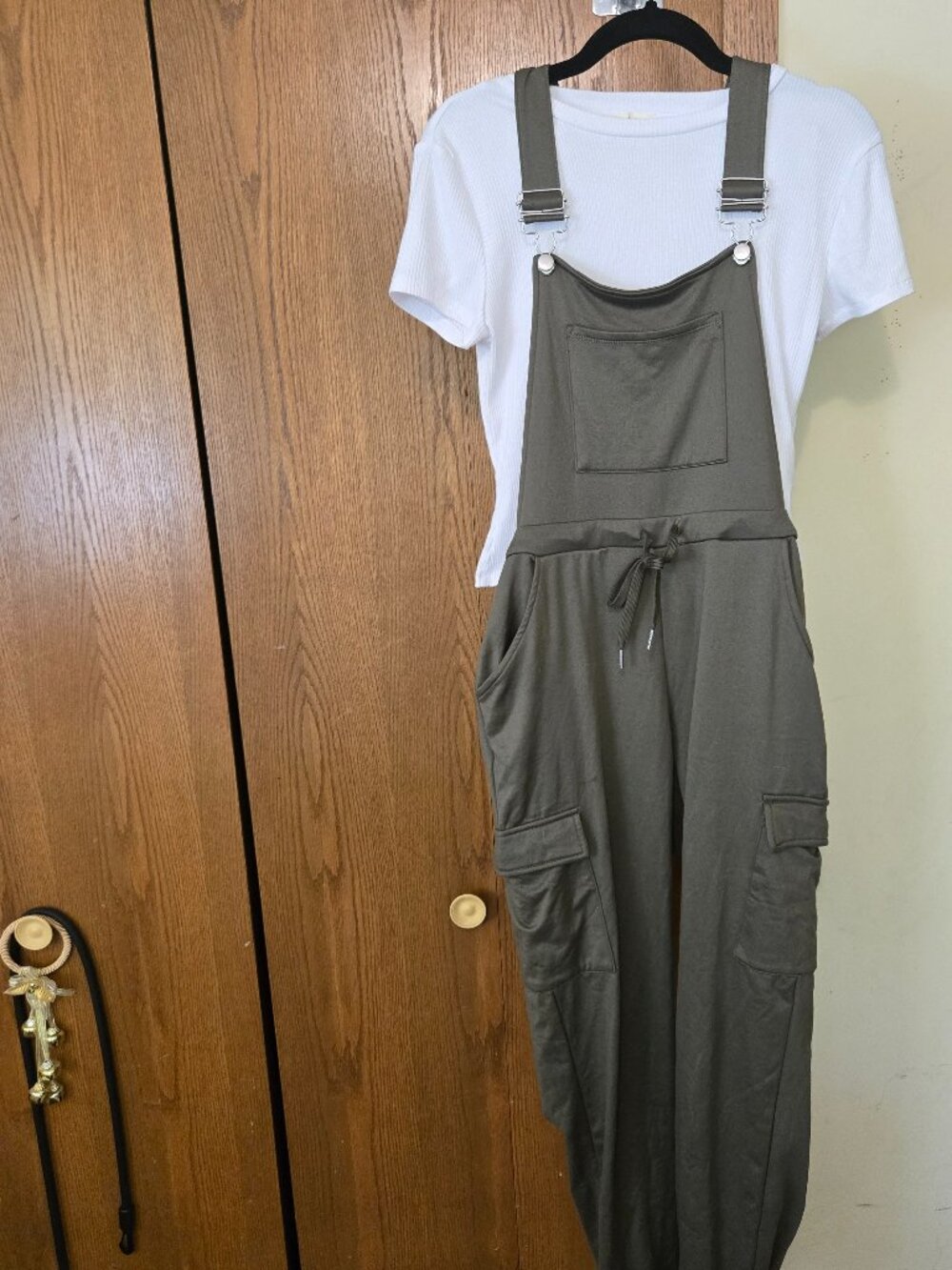 Derek heart crop shirt and overall set size medium